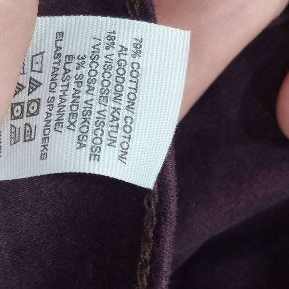 Lucky Brand Womens Purple Merlot Brooke Velvet Jegging Dynamic Stretch Size 6/28 - Picture 8 of 13